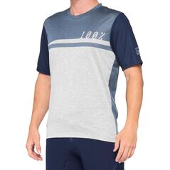 100% Koszulka męska 100% AIRMATIC Jersey krótki rękaw steel blue grey roz. M (NEW 2021)