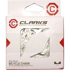 Clarks Łańcuch rowerowy CLARKS C410AR, 1-rzędowy Single Speed, 112 ogniw, 1/2"x1/8", Spinka, Antykorozyjny, Srebrny