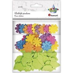 Titanum Naklejki piankowe kwiaty i listki mix