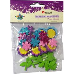 Titanum Naklejki piankowe kwiaty mix 40szt