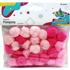 Titanum Pompony akrylowe 25mm różowe 30szt