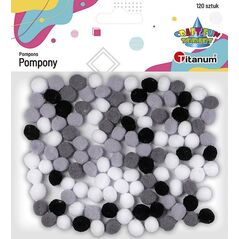 Titanum Pompony poliestrowe 10mm mix 120szt