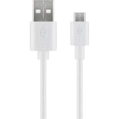 Kabel USB Goobay USB-A - microUSB 1 m Biały (4040849438370)