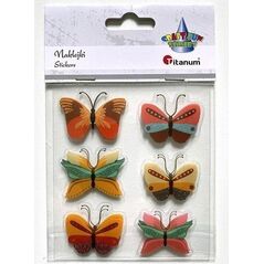 Titanum Naklejki foliowe 3D motyle mix 6szt