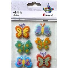 Titanum Naklejki foliowe 3D motyle mix 6szt