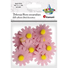 Titanum Filcowe dekoracje 3D kwiaty jasnoróżowe 10szt
