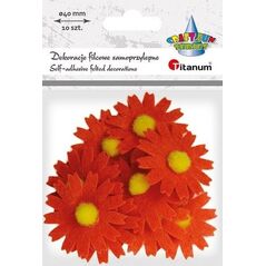 Titanum Filcowe dekoracje 3D kwiaty pomarańczowe 10szt