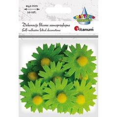 Titanum Filcowe dekoracje 3D kwiaty zielone 10szt