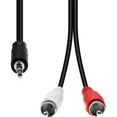 Kabel ProXtend Mini-Jack 3-Pin to 2 x RCA Cable M-M Black 5M