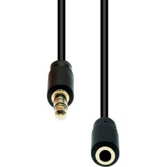 Kabel ProXtend Mini-Jack 4-Pin Slim Extension Cable Black 0.5M