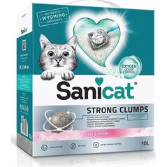 Żwirek dla kota Sanicat Strong Clumps, żwirek, dla kota, bentonit, baby powder, 10l, zbrylający