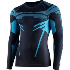 Brubeck LS15700 Bluza męska DRY grafitowy/niebieski L