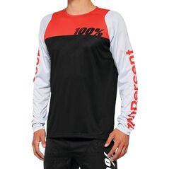 100% Koszulka męska 100% R-CORE Jersey długi rękaw black racer red roz. XL (NEW 2022)
