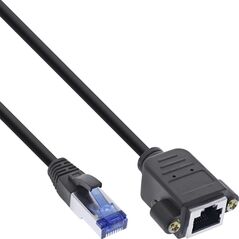 InLine InLine® Patch cable built-in extension, S/FTP (PiMf), Cat.6A, halogen-free, copper, black, 2m