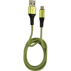 Kabel USB LC-Power USB-A - microUSB 1 m Zielono-szary (31332G)