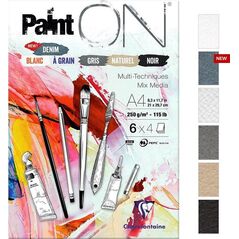 Clairefontaine SZKICOWNIK A4 PAINT'ON DENIM 250G 6 KOLORÓW