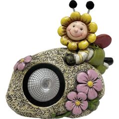 Saska Garden Dekoracja ogrodowa lampa solarna kamień 15x9,5x13cm