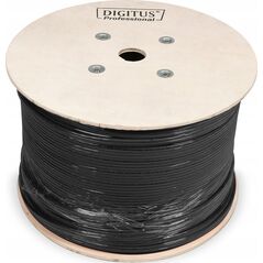 Digitus Kabel teleinformatyczny U/UTP kat.6 PE zewnętrzny suchy czarny Fca DK-1611-V-5-OD /500m/