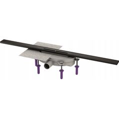 Kessel Linearis Infinity 60 z Mechanicznym syfon Megastop| Szczotkowana powierzchnia - czarna| 800 mm