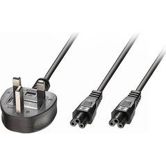 Kabel zasilający Lindy CABLE POWER UK TO 2 X IEC C5/2.5M 30428 LINDY