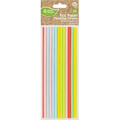 GoDan Słomki papierowe pastelowe MIX 197x6mm 24szt