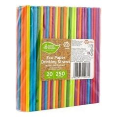 GoDan Słomki papierowe tęczowe MIX 197x6mm 250szt