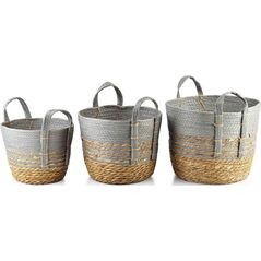 Affek Design BALI Komplet 3 koszy 33x33xH:26/28x28xH:23/23x23xH:20cm