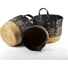 Affek Design BALI Komplet 3 koszy trawa morska 33x33xH:26/28x28xH:23/23x23xH:20cm