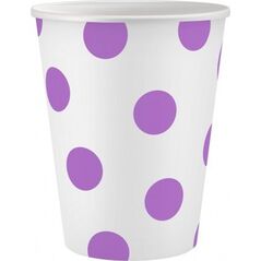 GoDan Kubeczki papierowe Groszki lawendowe 250ml 6szt.