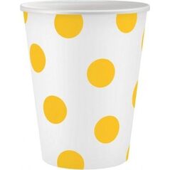 GoDan Kubeczki papierowy Groszki żółte 250ml 6szt.