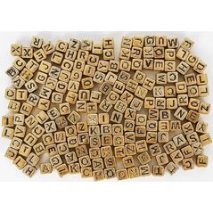 FANDY Koraliki ABC - Złote literki 6 mm (30g)