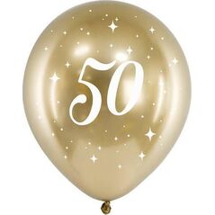 PartyDeco Balony Glossy 30cm, 50, złoty one size
