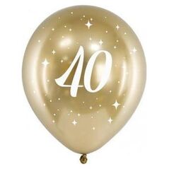 PartyDeco Balony Glossy 30cm, 40, złoty one size