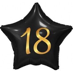 GoDan Balon foliowy B&C 18 gwiazda czarna nadruk złoty