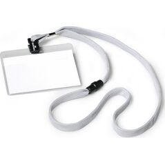 Durable Identyfikator otwarty od góry 60x90mm DURABLE 813910 z szarą taśmą z przezroczystej twardej folii