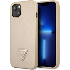 Guess Guess GUHCP13SPSATLE iPhone 13 mini 5,4" beżowy/beige hardcase SaffianoTriangle Logo