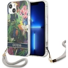 Guess Guess Flower Cord - Etui ze smyczką iPhone 13 mini (Blue)