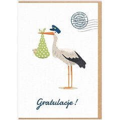 Nadwyraz.com Karnet Narodziny - Bocian gratulacje