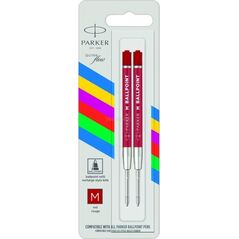 Parker Wkład do długopisu Czerwony "M" 2szt [2166545]