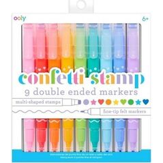 Ooly Flamastry dwustronne ze stempelkami Confetti Stamp