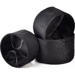 Affek Design SARA BLACK KOMPLET 3 KOSZY L30xh18cm, M27xh16cm, S24xh14cm