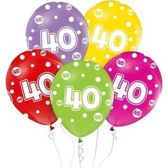 GoDan Balony liczba 40 urodziny 30cm 5szt