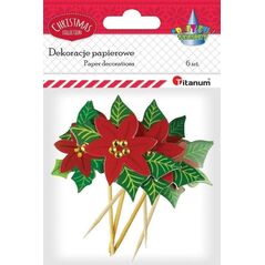 Titanum Papierowe ozdoby 3D na piku poinsecje 6szt