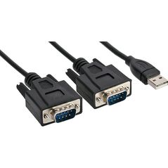 InLine InLine® USB 2.0 to 2x Serial Adapter Cable USB Type A to 2x 9 Pin Sub-D male 1.5m
