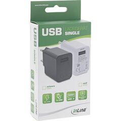 InLine InLine® USB Power Adapter Single, 100-240V to 5V/2.5A, black
