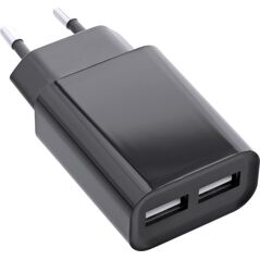 InLine InLine® USB Power Adapter DUO, 2 Port 100-240VAC to 5V / 2.1A black