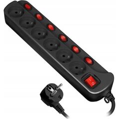 Listwa zasilająca Orno 6 gniazd 1.5 m czarna (OR-AE-13162/B/1,5M)