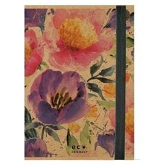 Eco Eco teczka PASSION FLOWERS A4 z gumką, k r a f t