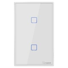 Sonoff T2US2C - 2-gang Wi-Fi Smart Wall Switch US - White