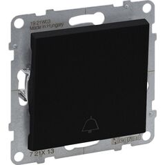 Legrand SUNO - Przycisk pojedynczy z symbolem dzwonka - 6 A - 250 V~ - zaciski automatyczne, Czarny -  Legrand 721413 himp